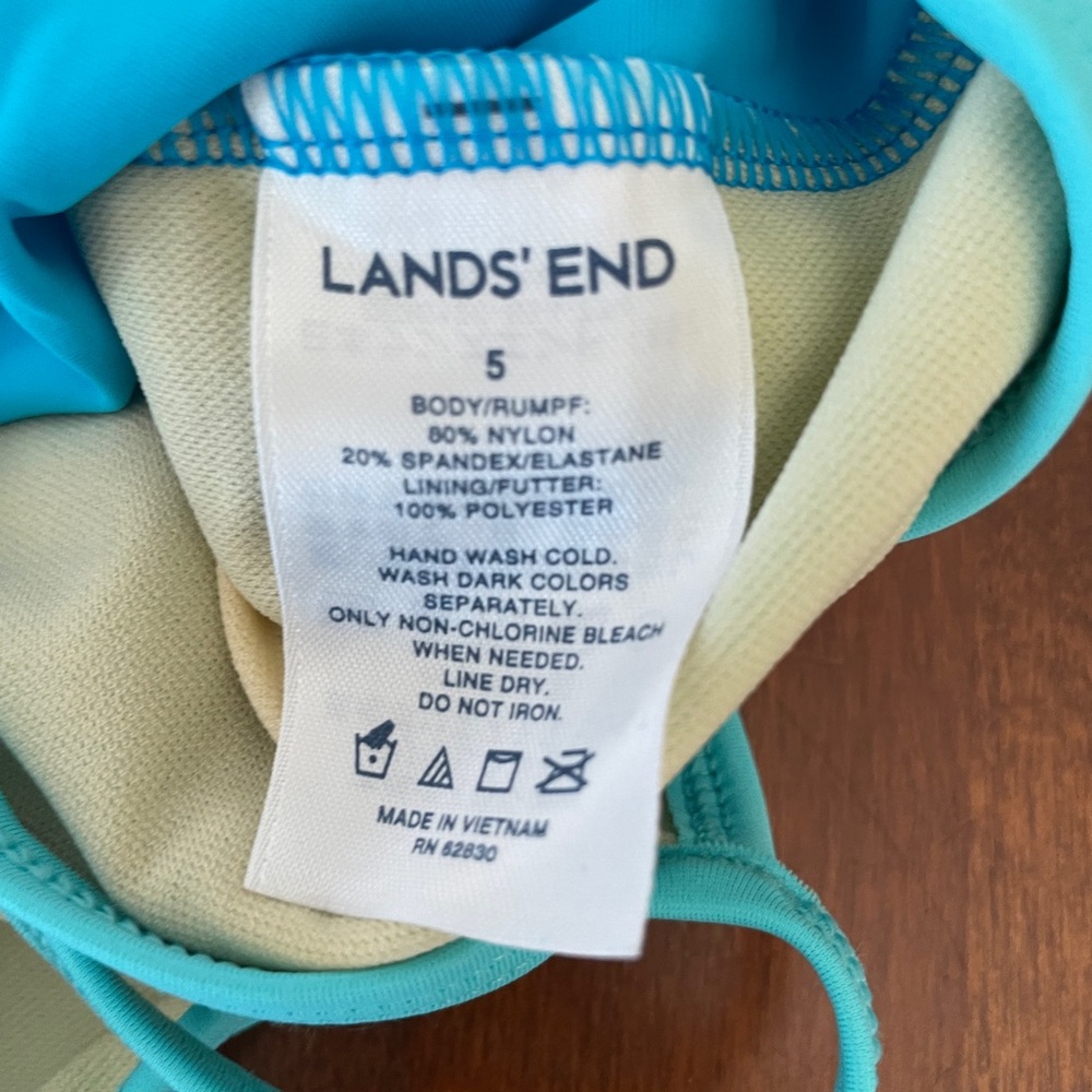 Lands' End Blue 5 Swimsuit Top